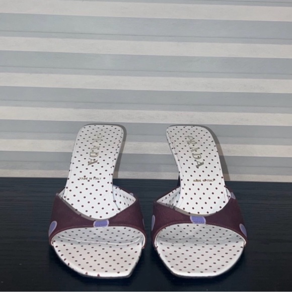 PRADA Spring Y2K Polka Dot Mule Kitten Heels - Picture 4 of 8